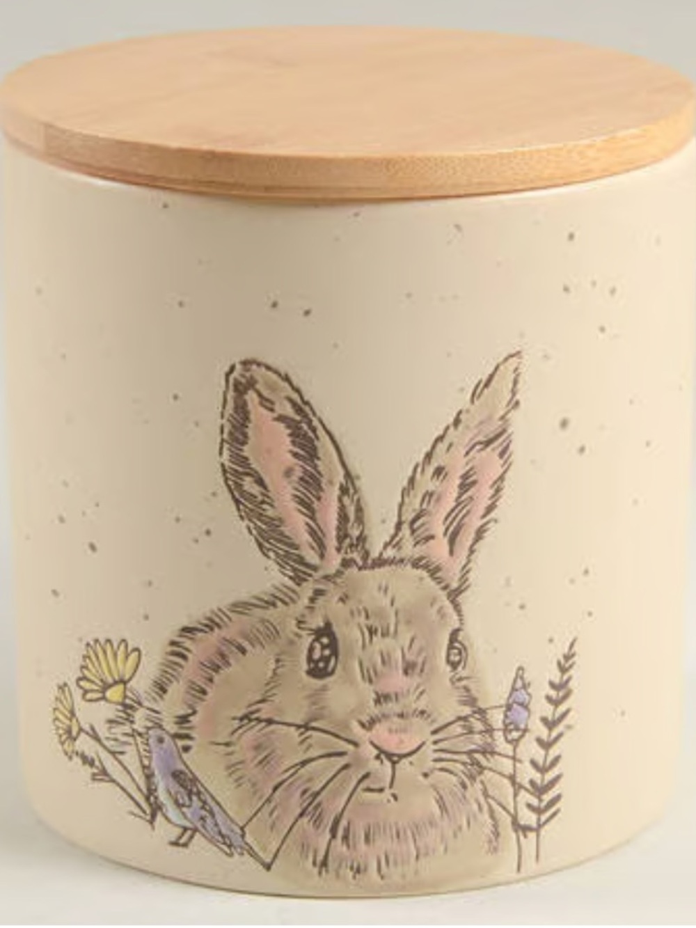 InHomestylez Speckled Evergreen Bunny Ceramic Canister- 5”